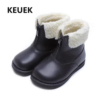 

New Baby Winter Lambswool Ankle Boots Children Shoes Girls Warm Toddler Princess Leather Snow Boots Kids Comfortable 041