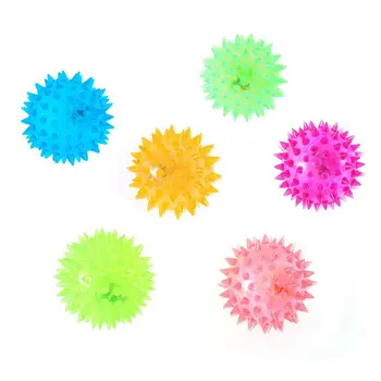 

Flashing Light Up Lovely Dog Puppies Cat Pet Hedgehog Ball Rubber Bell Sound Ball Creative Funny Playing Toy For Pets Enjoyable