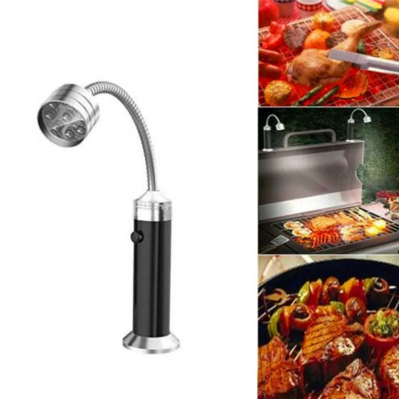 D2 2pcs Portable 360 Degree Magnetic LED Grill Light Lamp Adjustable BBQ Barbecue Grilling Lights Outdoor Grill Lighting Tools bbq grill light