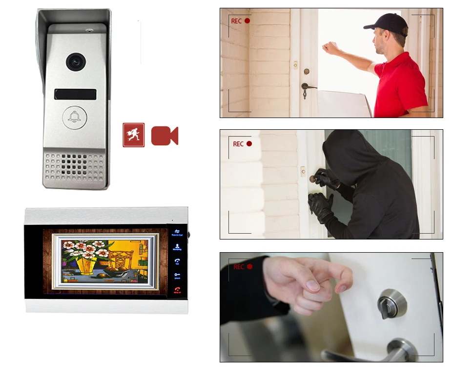 Dragonsview 7 дюймов 960P HD Wifi Проводная система видеодомофона беспроводной широкий угол обнаружения движения запись разблокировка говорящая