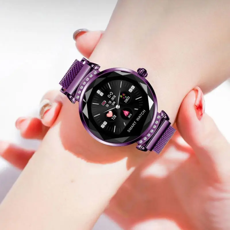 New Beautiful H2 Smart Bracelet Continuous Heart Rate Detection IP67 Waterproof Female Physiological Reminder Magnetic Strap