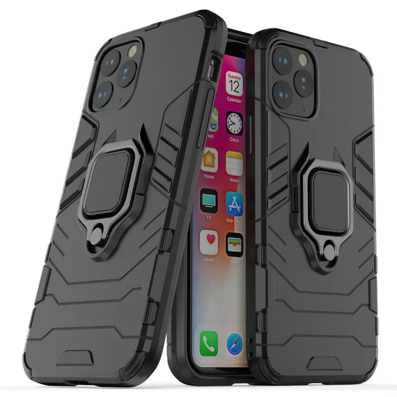 Для Apple iPhone 11 Pro 5," 3D бронированный чехол с кольцом для iPhone 11 Pro Max 6,5" 6," Автомобильный держатель, задняя крышка для телефона, чехол