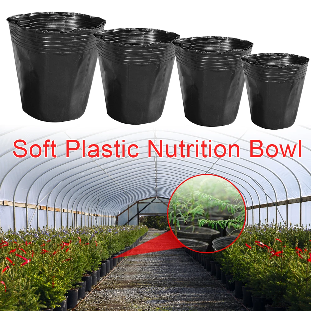 100pcs Plastic Garden Plant Nutrition Pot Flower Seedlings Nursery Pot Set