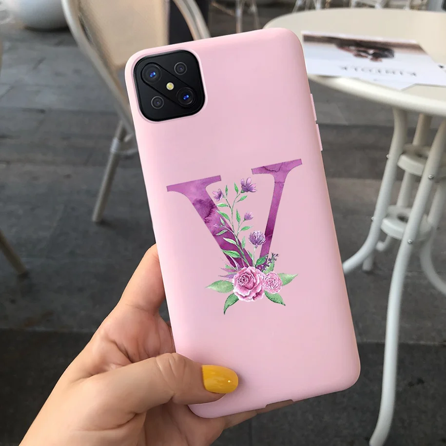 Cute Letters Soft TPU Phone Case - Simple Black Pink Back Cover