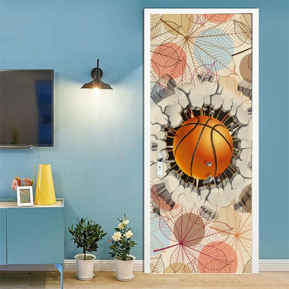 futebol, adesivo para decoração de quarto e basquete, mural removível