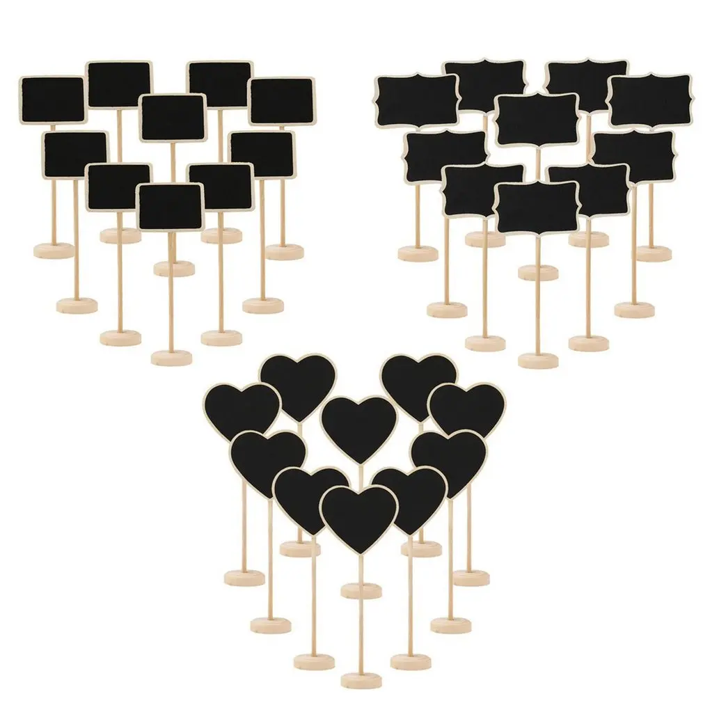 Blackboard Wooden Chalkboard Mini Wood Message Notice Board 10Pcs For Table Garden Wedding Birthday Party Christmas Decoration