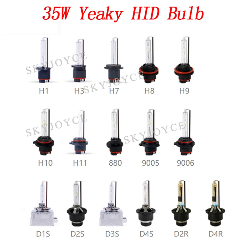 SKYJOYCE 35W Yeaky H1 H7 H11 9005 9006 D2H Xenon Bulb Kit AC 12V Car Light Xenon DLT F3 Fast Start Slim Replacement Ballast Kit (2)