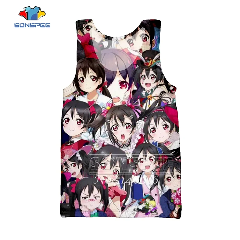 SONSPEE Novelty Streetwear Men Casual sleeveless top Anime Funny 3D Printing Harajuku Tank Pullover Summer Unisex Vest t436