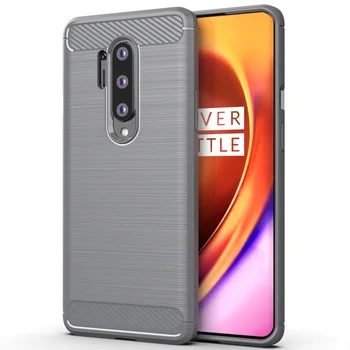 

30pcs/lot For Oneplus 8 Carbon Fiber Brushed Case For Oneplus 8 Pro Flexiable Stripe Rubber Case