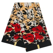 Ткань с принтом Красного цветка Tissus Africain 6 ярдов \ Лот африканская ткань полиэстер Анкара воск