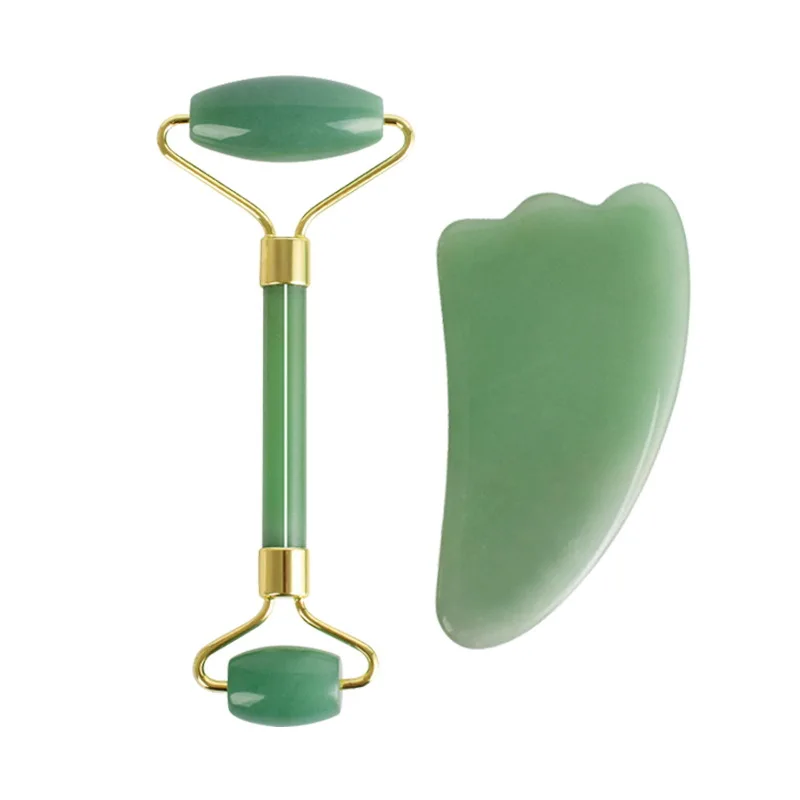 

Dongling Jade roller facial massage scrapping board double head quiet jade massager beauty care set