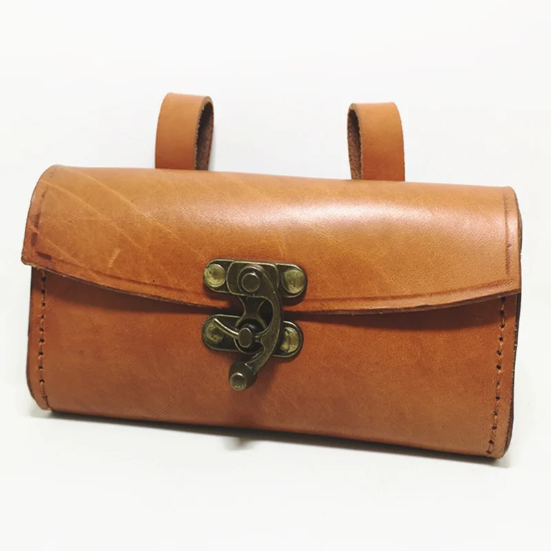 P3 Bicycle Bags 100 Pure Leather Retro Bike Hang Bag Handmade Pure