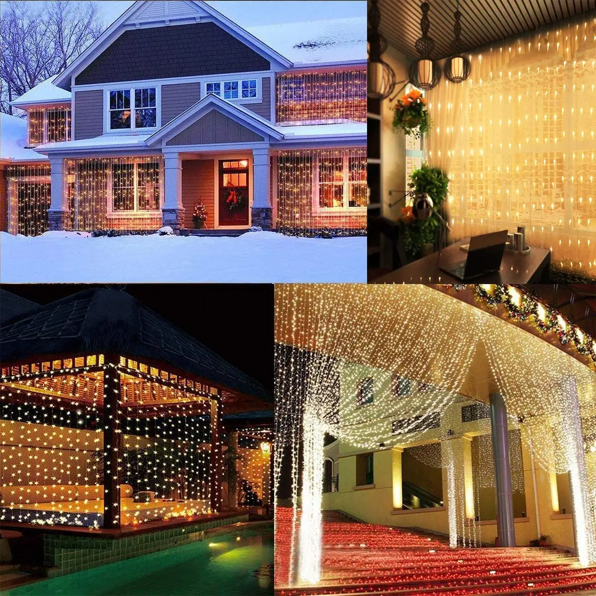 2x2/3x3/3x6 м светодиодный строка светильник s рождественские LED украшения Шторы светильник на открытом воздухе дома для рождества Свадебный сад вечерние украшения