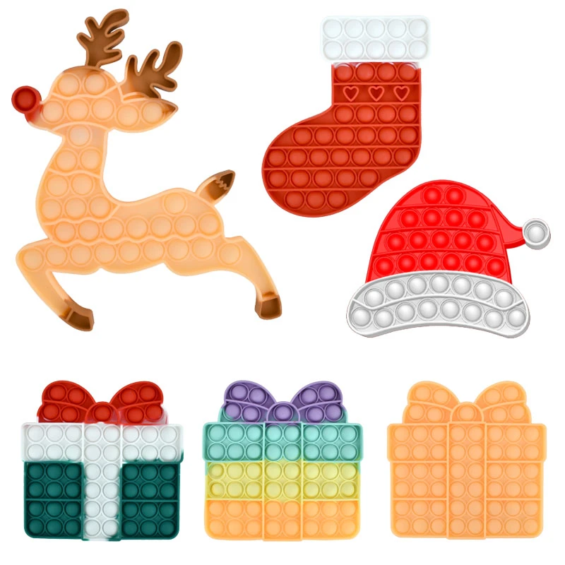 Christmas Reindeer Silicone Push Bubble 