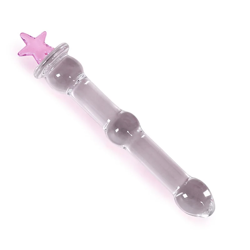 Anal Beads Pink Heart Butt Plug Glass Dildo Vaginal and Anal Stimulation Anal Plug Sex Toys for Women