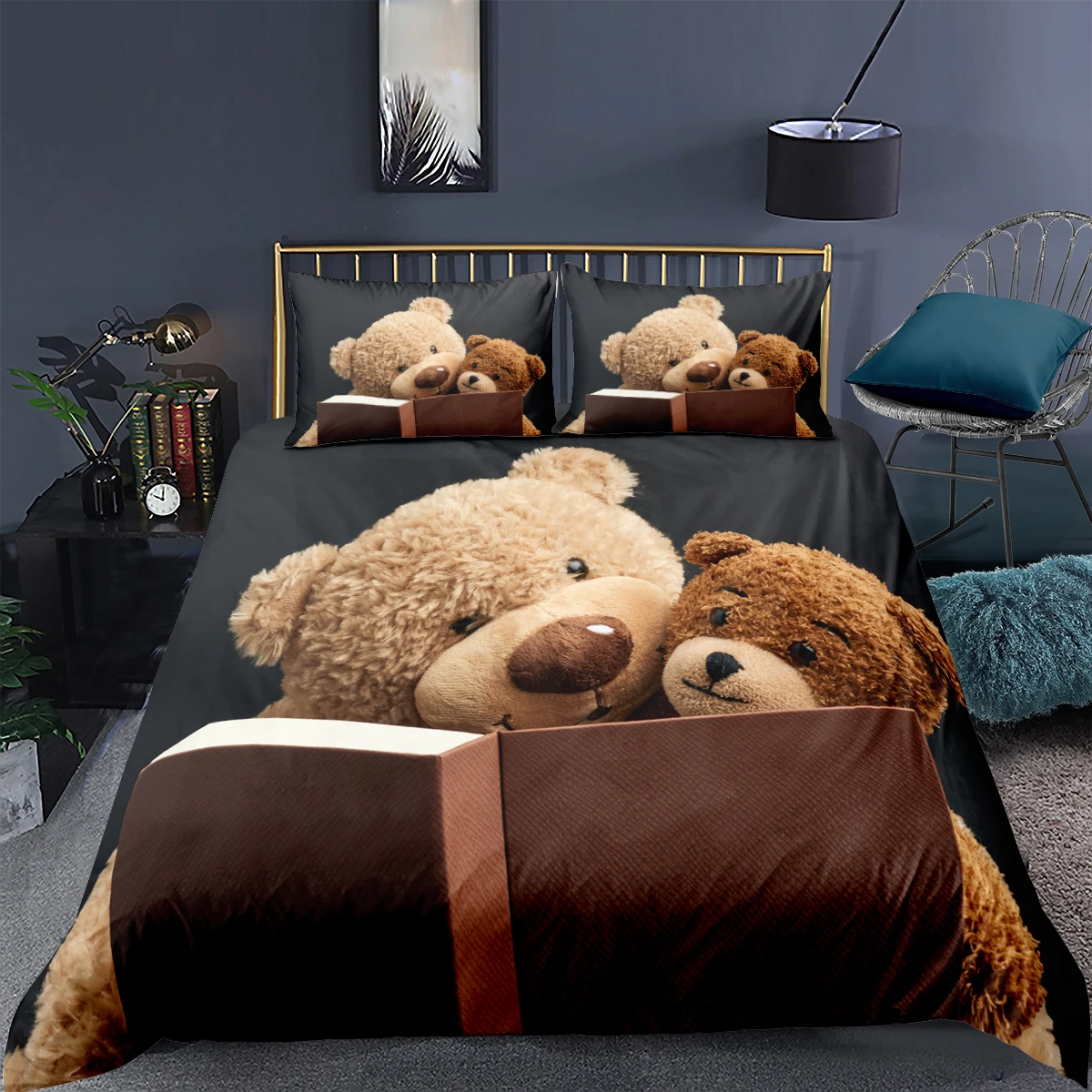 Cartoon Teddy Bear Duvet Cover 3d Print 