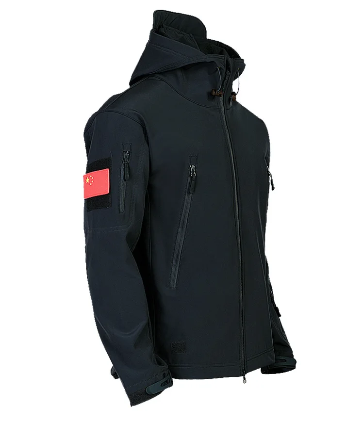 Мужская Флисовая Куртка из кожи акулы, водонепроницаемая Флисовая теплая куртка с капюшоном для походов, лыжного туризма, кемпинга, рыбалки, пальто SA-8