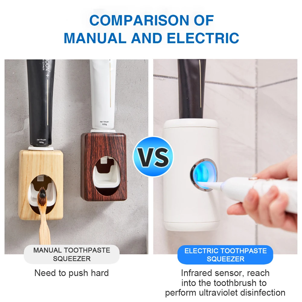 Automatic Toothpaste Squeezer Set Electric Ultraviolet Disinfection Toothbrush Wall-mounted Non-punch Toothpaste Squeezer