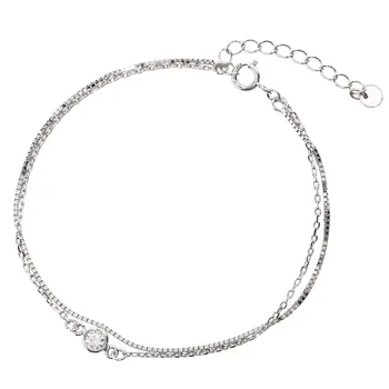 

Multi-layer Bracelet Women's Simple Hipster Normcore Style Rhinestone Double Layer Lucky Best Friend Hand Jewelry Students Best
