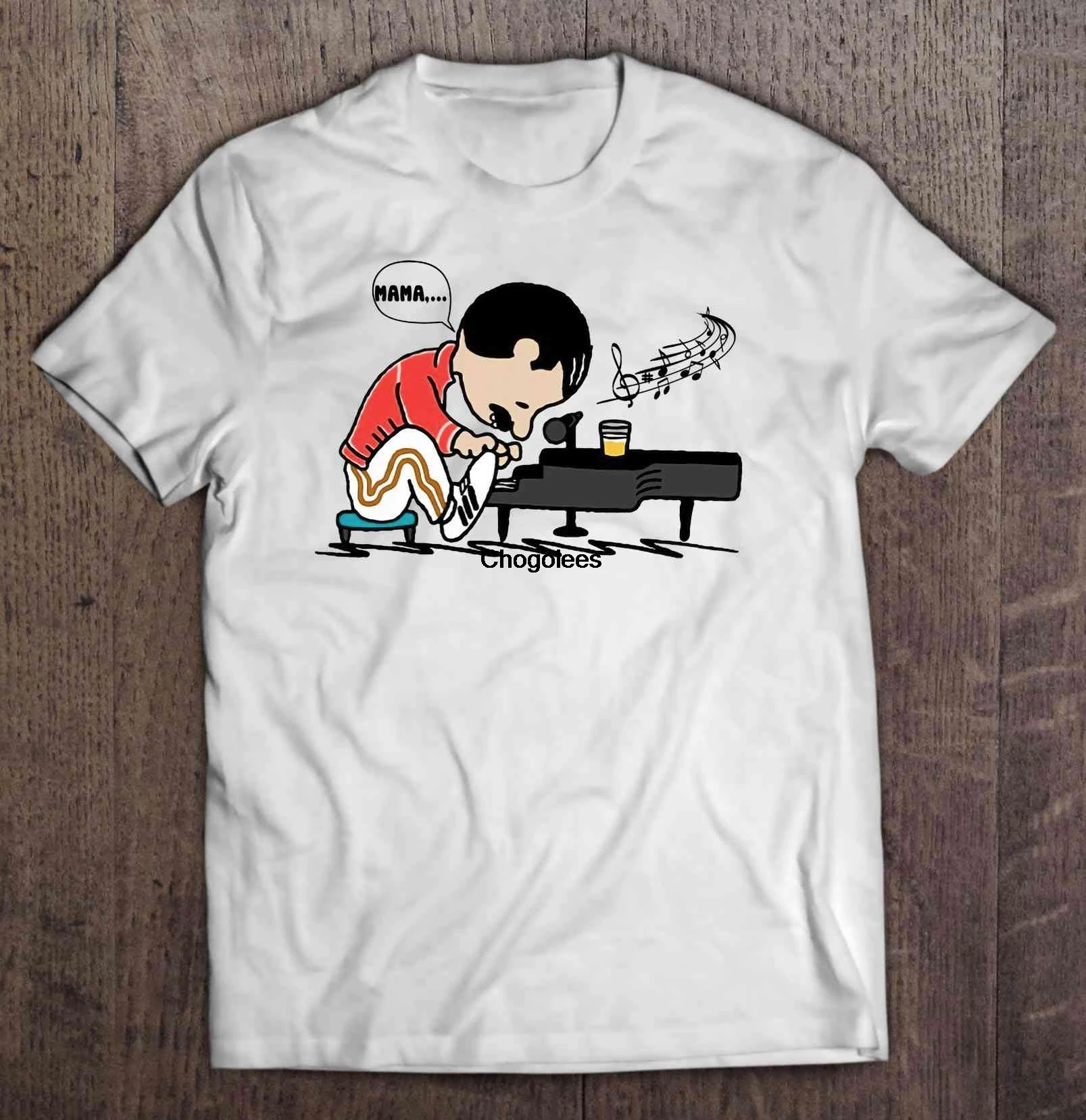 Freddie Mercury MAMA Schroeder футболки для игры в фортепиано |