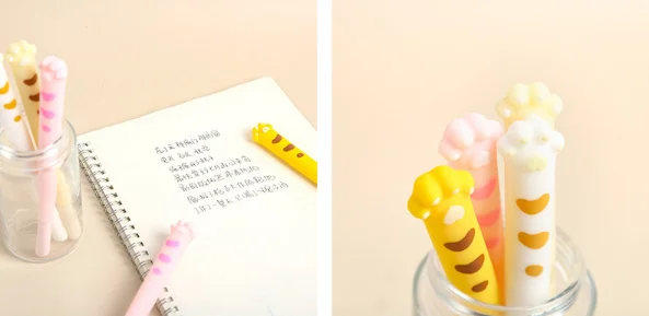 Gel Pen Wholesale Cute Cat Claws Soft Glue Neutral Pen Students Creative Pen Stationery Writing Tools 40pcs/Lot 0.5mm GP658