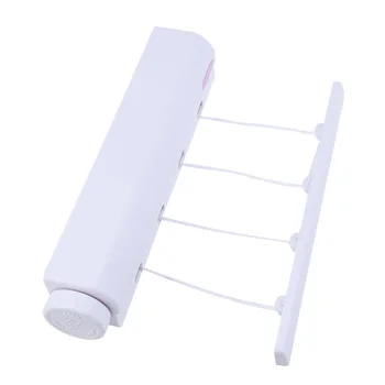

Retractable Clothesline 4-Line Clothes Drying Rack Portable Laundry Dryer for Indoor and Outdoor Use (Random Color)