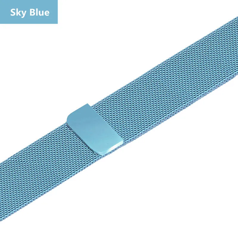 sky blue Миланская петля для Apple Watch ремешок 44 мм 40 мм iWatch ремешок 42 мм 38 мм браслет для часов из нержавеющей стали Apple watch 5 4 3 2 - Цвет ремешка: sky blue