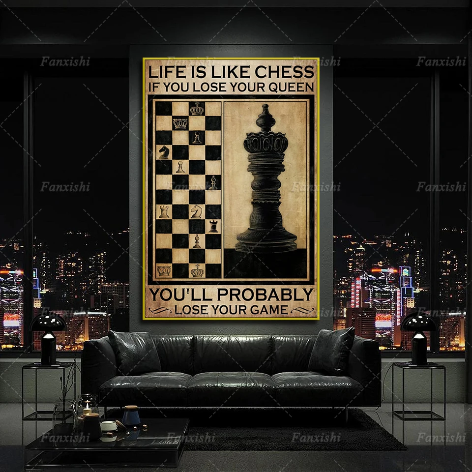 Chess Poster, Chess Lover - Life Is Like Chess, If You Lose Your  Queen,You'll Probably Lose Your Game - FridayStuff