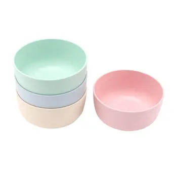 

1 PCS Wheat Straw Anti-Fall Bowl Dinner Bowl Bamboo Fiber Divided Dining Bowl Cartoon Snack Breakfast Dishes Kitchen Tableware