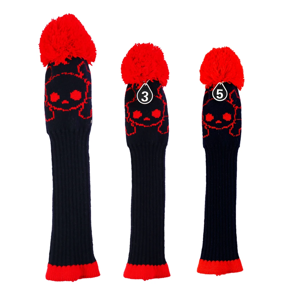 3pcs Knit Wood Golf Covers Pom-pom Driver 460cc/Fairway Woods UT Protect Headcover Decoration Accessories 3pcs Knit Wood Golf Covers Pom-pom Driver 460cc/Fairway Woods UT Protect Headcover Decoration Accessories