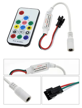 

WS2812B WS2811 SK6812 6803 1903 USB remote controller mini RF 14key 21key mini little led pixel strip light controller 12V 5V