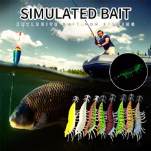 Светящийся крючок в виде кальмара, дорожная поддеревянная приманка для креветок, имитация креветки, флуоресцентная приманка, двухслойный з...(China)