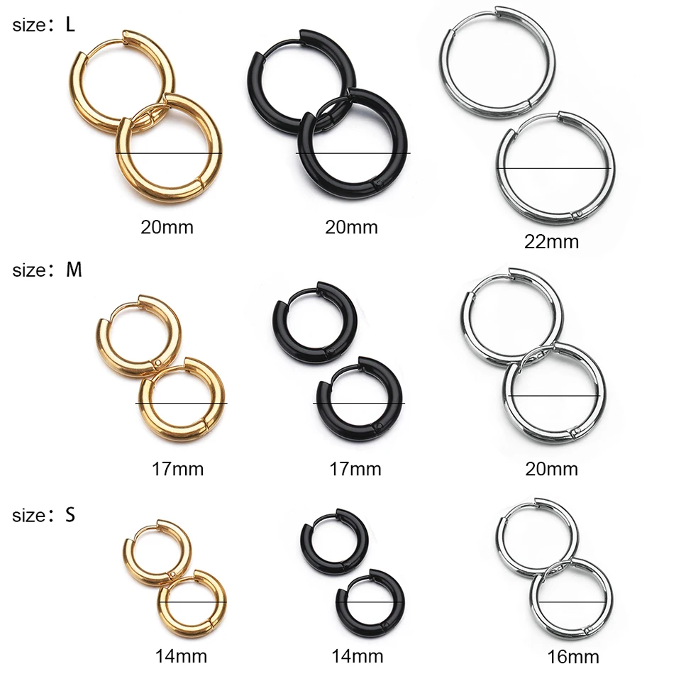 Популярные мужские серьги из нержавеющей стали для влюбленных круглые кольца