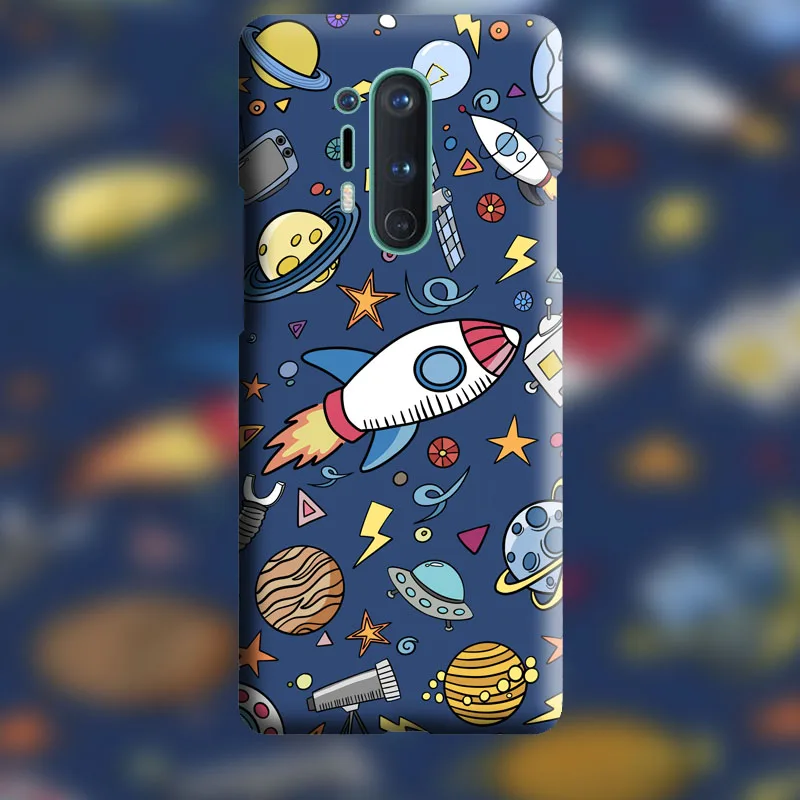 Simples dos Desenhos Foguete de Plástico Dura para Oneplus Animados Pouco Case Casca Pro 7t 7 8t 9 Capa 8 1 pro 7t pro 7 pro 8t 9 pro caso capa