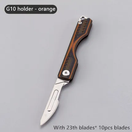 G10 Нож складной мини-нож с EDC Складной нож острый ключ нож складной нож универсальный нож безопасность - Цвет: orange 23th