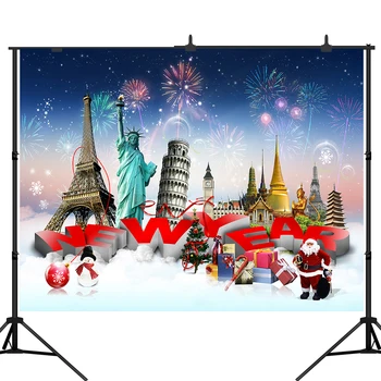 

Lyavshi Photography Background Merry Christmas Backdrop Santa Claus Global Travel Happy New Year Holiday Photo Portrait Studio