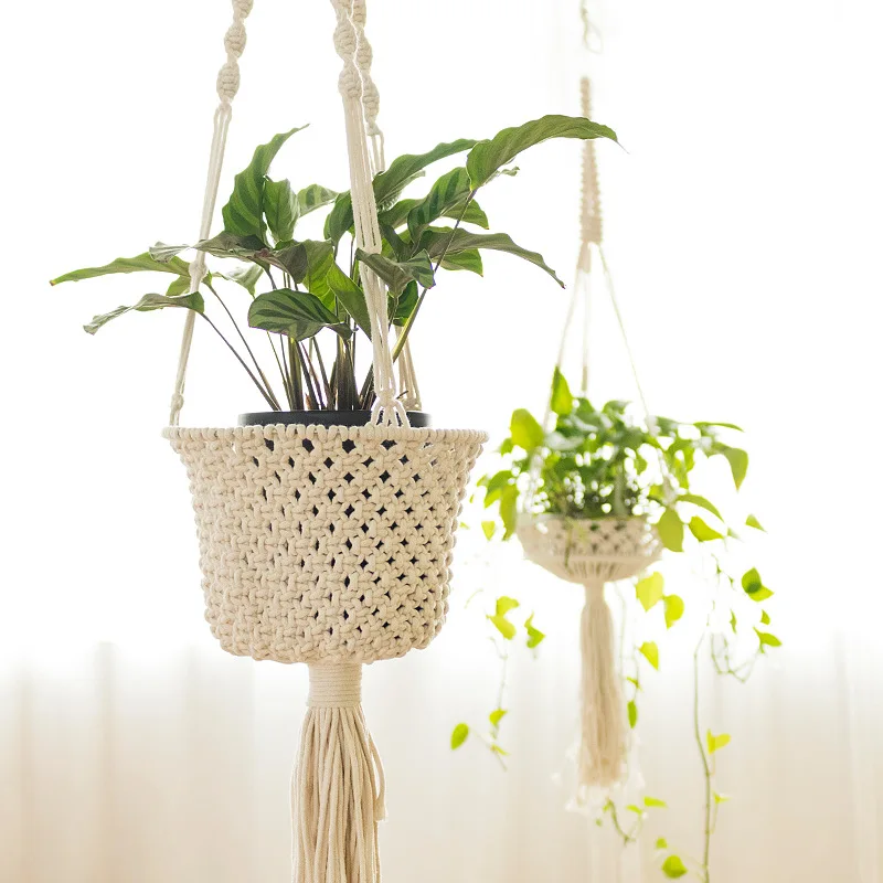 Plant Garden Hanger Macrame Hanging Planter Basket Rope Flower Pot Holder Decor 