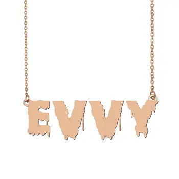 

Evvy Name Necklace , Cool Bloody Art Name Necklace for Halloween and Santa's Day Jewelry Gift for Kids Boys Girls