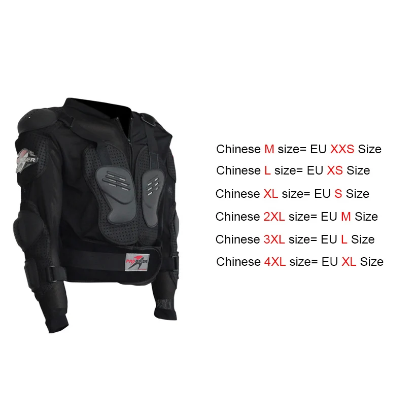 Motorcycle Jacket Armor Protective Gear Full Body Armor cloth Motocross Turtle back protection Pro-Biker