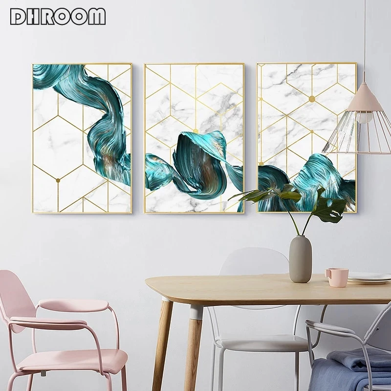 

Waves Canvas Prints Nordic Geometric Wall Art Canvas Painting Abstract Poster Print Modern Picture for Living Room Home Decor