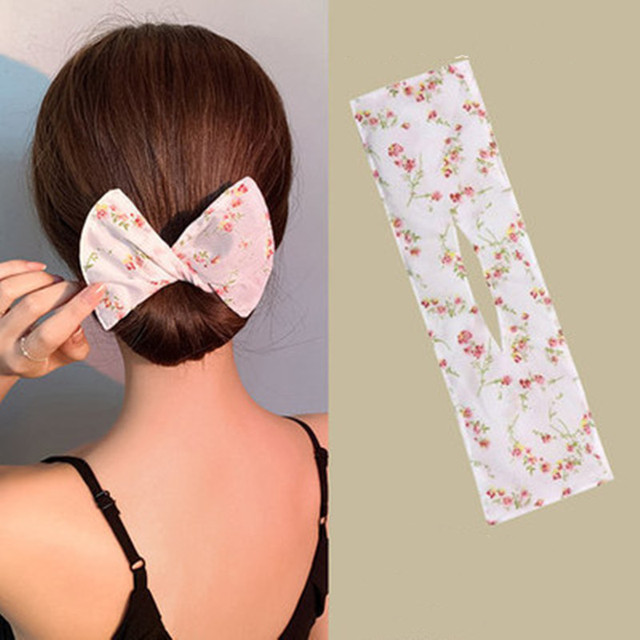 Fabric Hair Band Meatballs Hair Band Sweet Printed Plate Hair Device Stewardess Bud Head Plate Hair Work Tie Hair Lazy