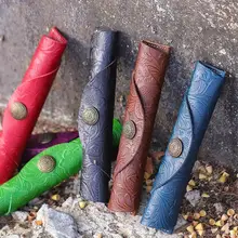 

Faux Leather Fashion Bright Color Pen Pocket Pouch No Odor Single Pen Bags Dust-proof for Children