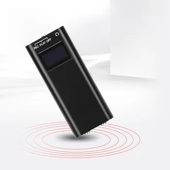 

For Meeting Lectures Voice Activated Mini With Back Clip OLED Digital 3.5mm Jack Microphone Rechargeable Audio Recorder Pen
