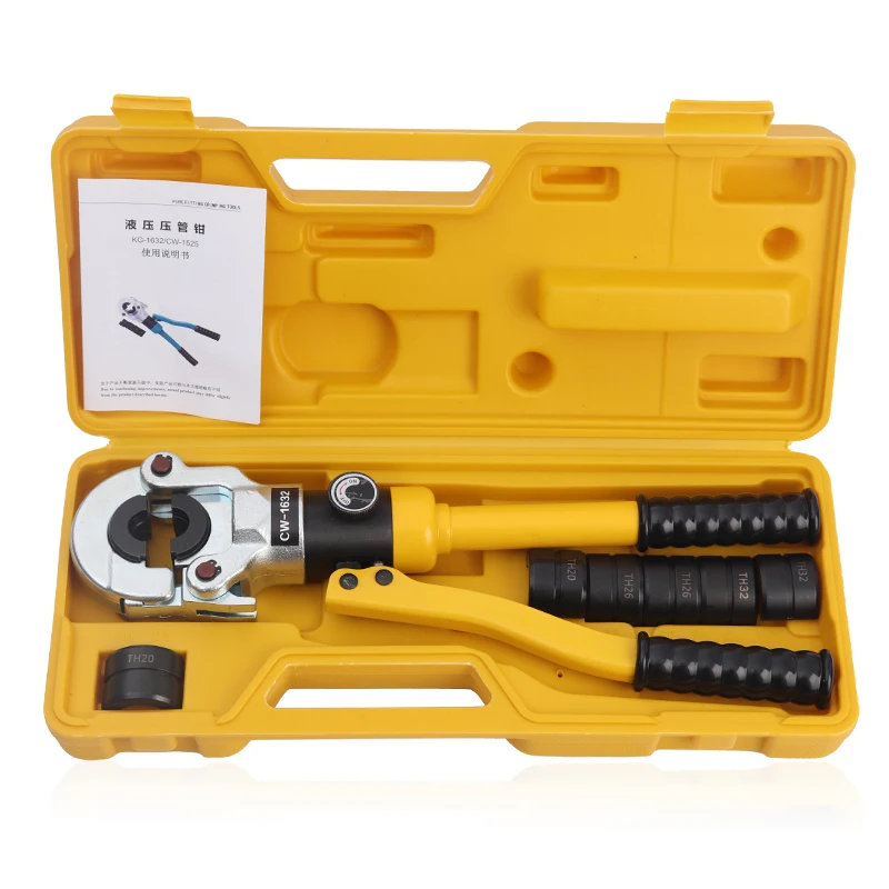 

Hydraulic CW-1632Pipe Crimping Tools Pressing Plumbing Tools for Pex,Stainless Steel and Copper Pipe with TH,U,V,M,VUS,VAU jaws