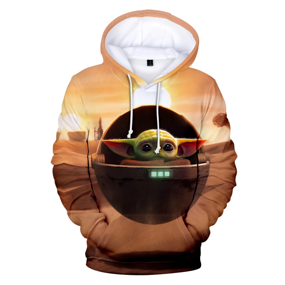 3 To 14 Years Kids Hoodies The Mandalorian Baby Yoda 3D Hoodie Sweatshirt Boys Girls Casual Cartoon Jacket Coat Children Clothes