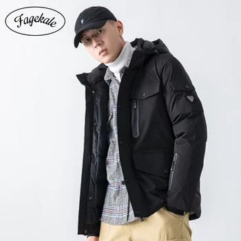 

2020 winter new trend hooded jacket men's cotton jacket men's cotton jacket multi-pocket cotton jacket men's warm casual wear