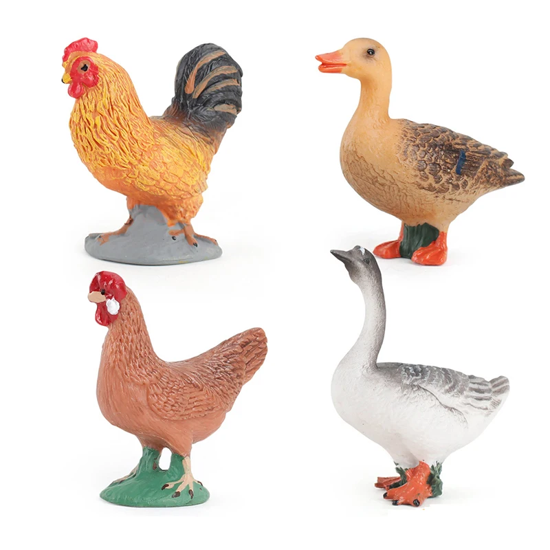 Simulation Animal Farm Poultry Model Doll Solid Mini Chicken Duck Goose Set Movable Home Decoration Toy Gift |