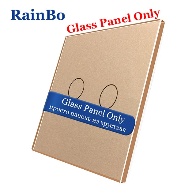 Rainbo Роскошный Crystal White Стекло сенсорный выключатель Панель 80 мм* 80 мм ЕС Стандартный Стекло DIY 2 Gang интимные аксессуары A192W/B1
