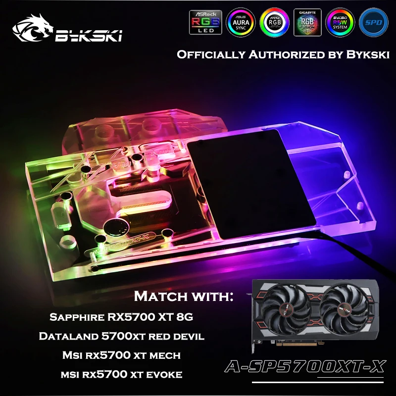Bykski A SP5700XT X GPU водяной блок для Sapphire RX5700 XT 8G Dataland 5700XT Красный Дьявол Msi RX5700XT Mech/Evoke