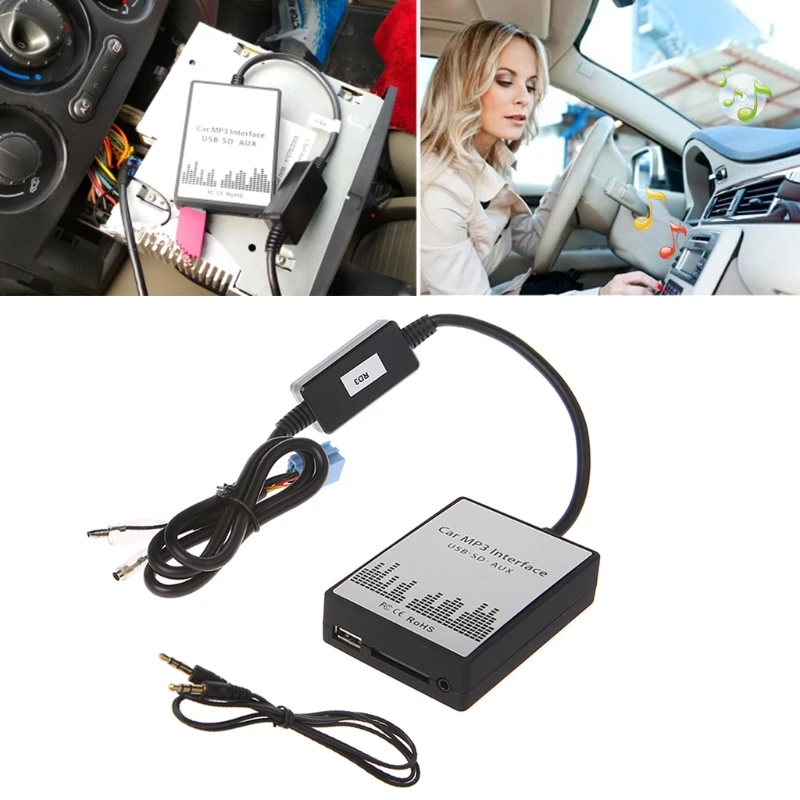 

USB SD AUX Car MP3 Music Interface Car Player Adapter CD Machine Change for Peugeot 106 206 RD3 Citroen C3 C4 C5 8PIN YHQ